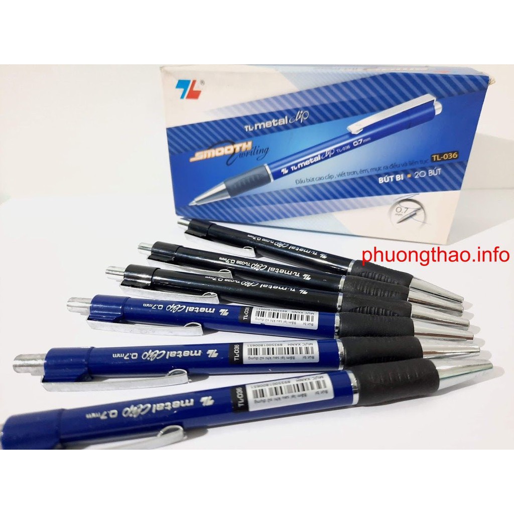(Sỉ 10) Bút Bi Smooth TL-036 Xanh Ngòi 0,7mm - SLL Nhắn Shop