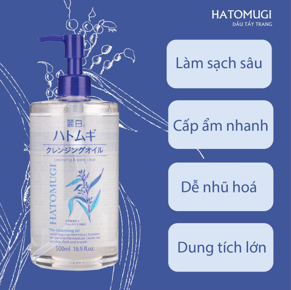 Nước Tẩy Trang Ha to mu gi Ý Dĩ Dưỡng Ẩm, Làm Sáng Da 500ml( không có tem phụ- không xuất hóa đơn )