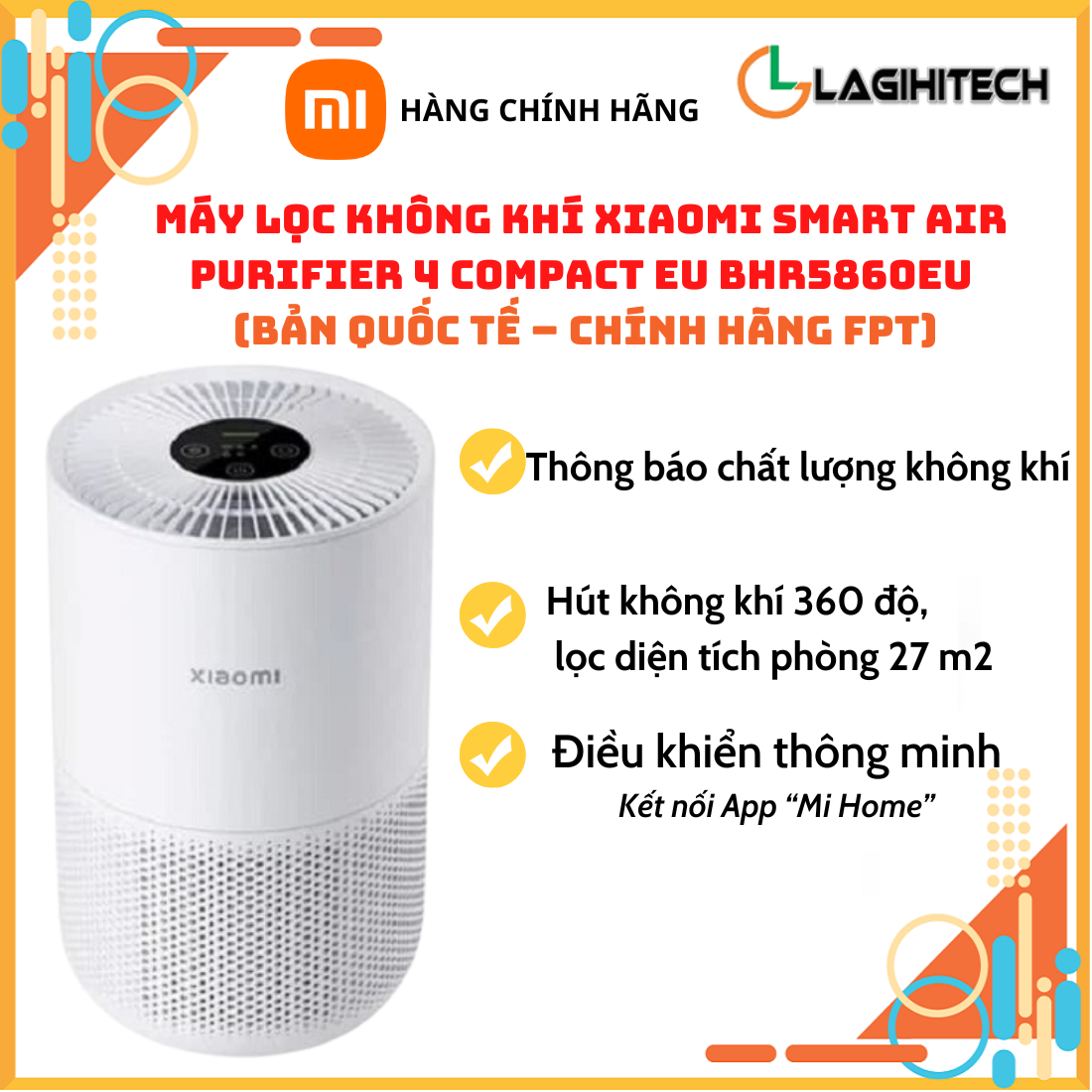 Máy Lọc Không Khí Xiaomi Smart Air Purifier 4 Lite EU / Pur 4 EU / Purifier 4 Pro / Purifier 4 compact EU Bản Quốc Tế - Hàng Chính Hãng FPT