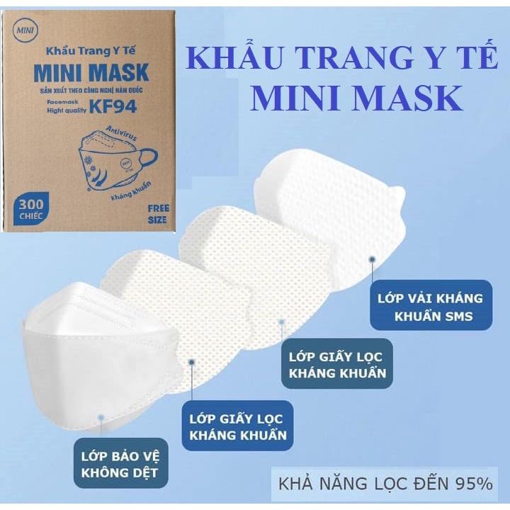 THÙNG 300 KHẨU TRANG 4D KF 94 MINI MASK CHÍNH HÃNG