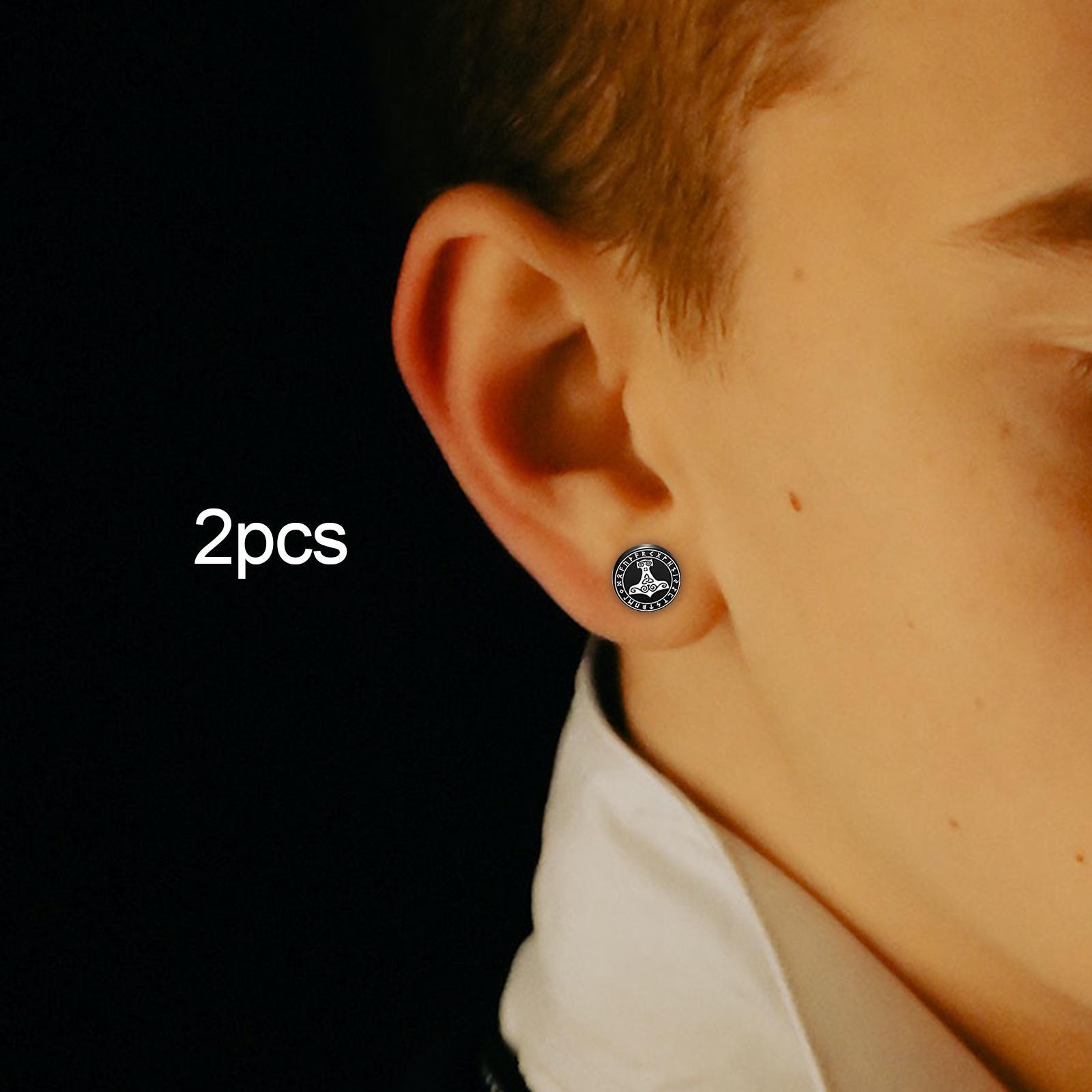 Stud Earrings Piercing Jewelry Metal Small Round Ear Studs for Men Women Trendy Barbell Earrings for Festival Valentine's Day