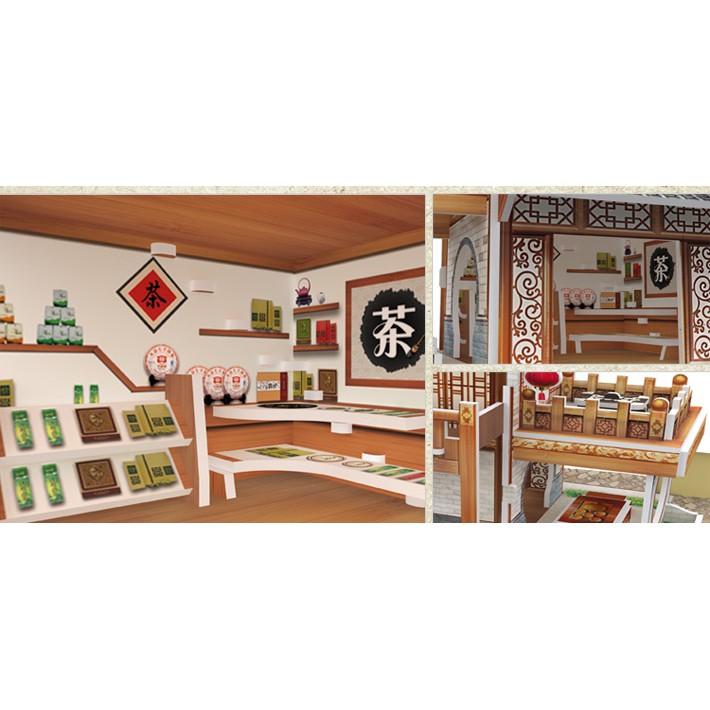 Mô hình giấy 3D - Bộ nhà truyền thống Trung Quốc - Chinese Snack Shop- W3129h