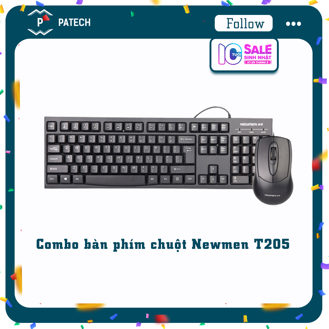 Combo bàn phím chuột Newmen T205 - Hàng chính hãng