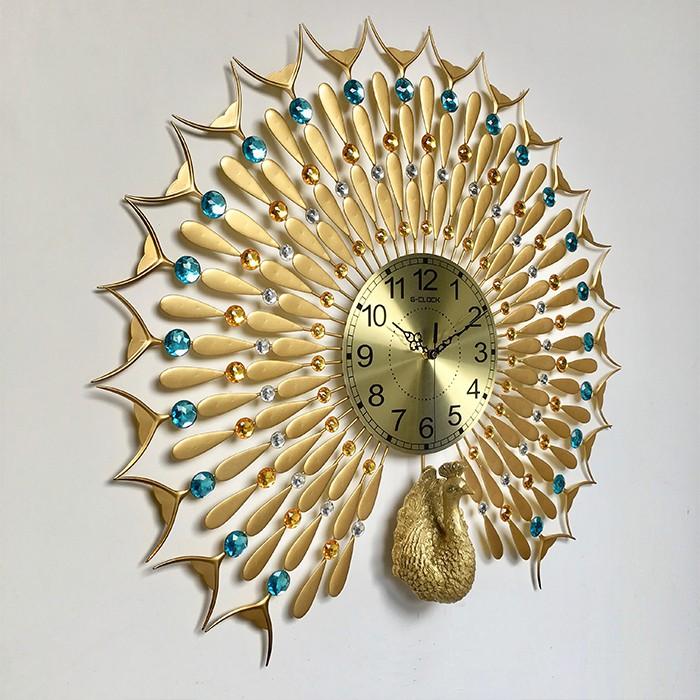 Đồng hồ treo tường GCLOCK loại to KT 68X75 cao cấp làm từ kim loại sơn tĩnh điện chạy máy kim trôi chuẩn