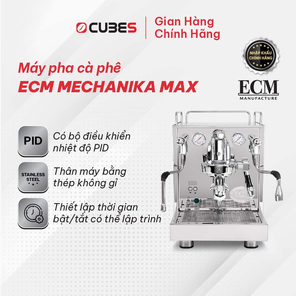 Máy pha cà phê ECM Mechanika Max- Heat Exchanger System with Rotary Pump - Hàng nhập khẩu