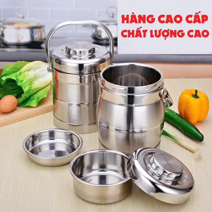 Cặp Lồng Cơm Ruột Inox Cao Cấp 3 Tầng Giữ Nhiệt Tiện Lợi Cho Dân Văn Phòng