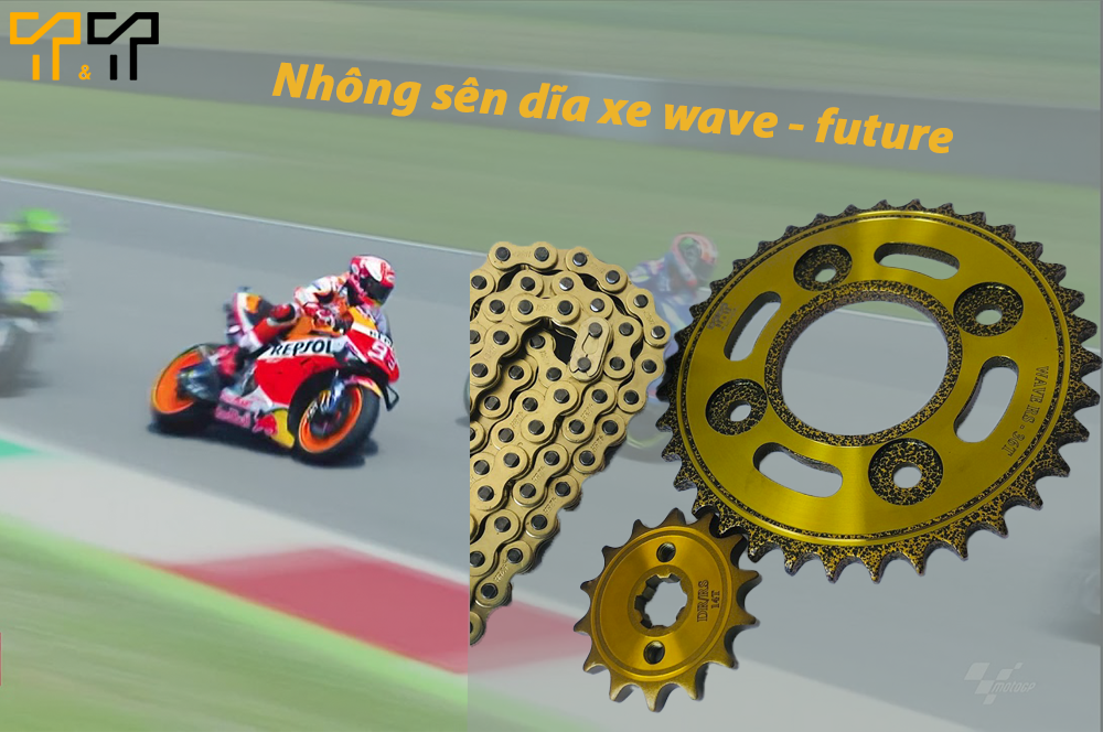 Bộ nhông sên dĩa xe Honda Wave RS / Wave A / Wave RSX / Wave S / Future Neo / Blade