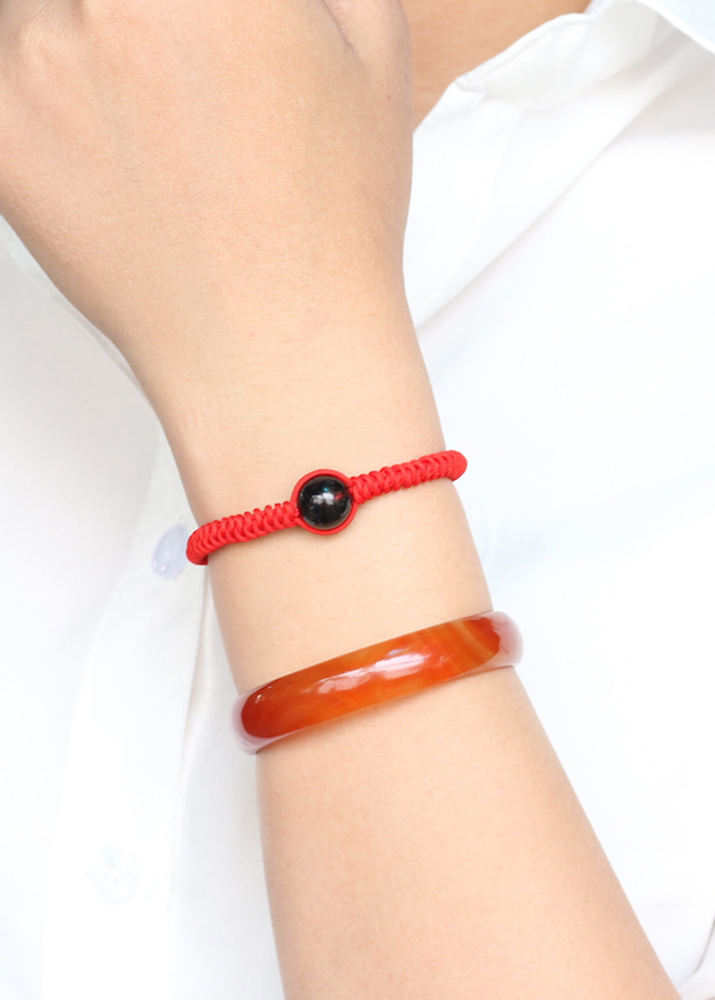 Vòng Tay Kết Dây Hạt Thạch Anh Tóc Đen Ngọc Quý Gemstones GA24