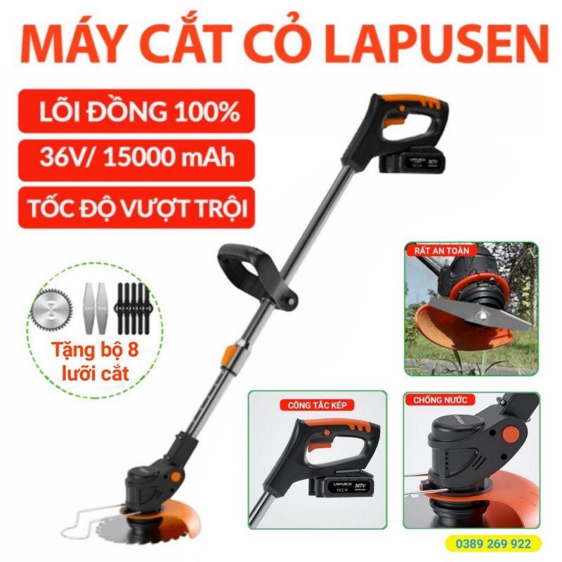 Máy cắt cỏ pin lapusen nhỏ gọn tiện lợi