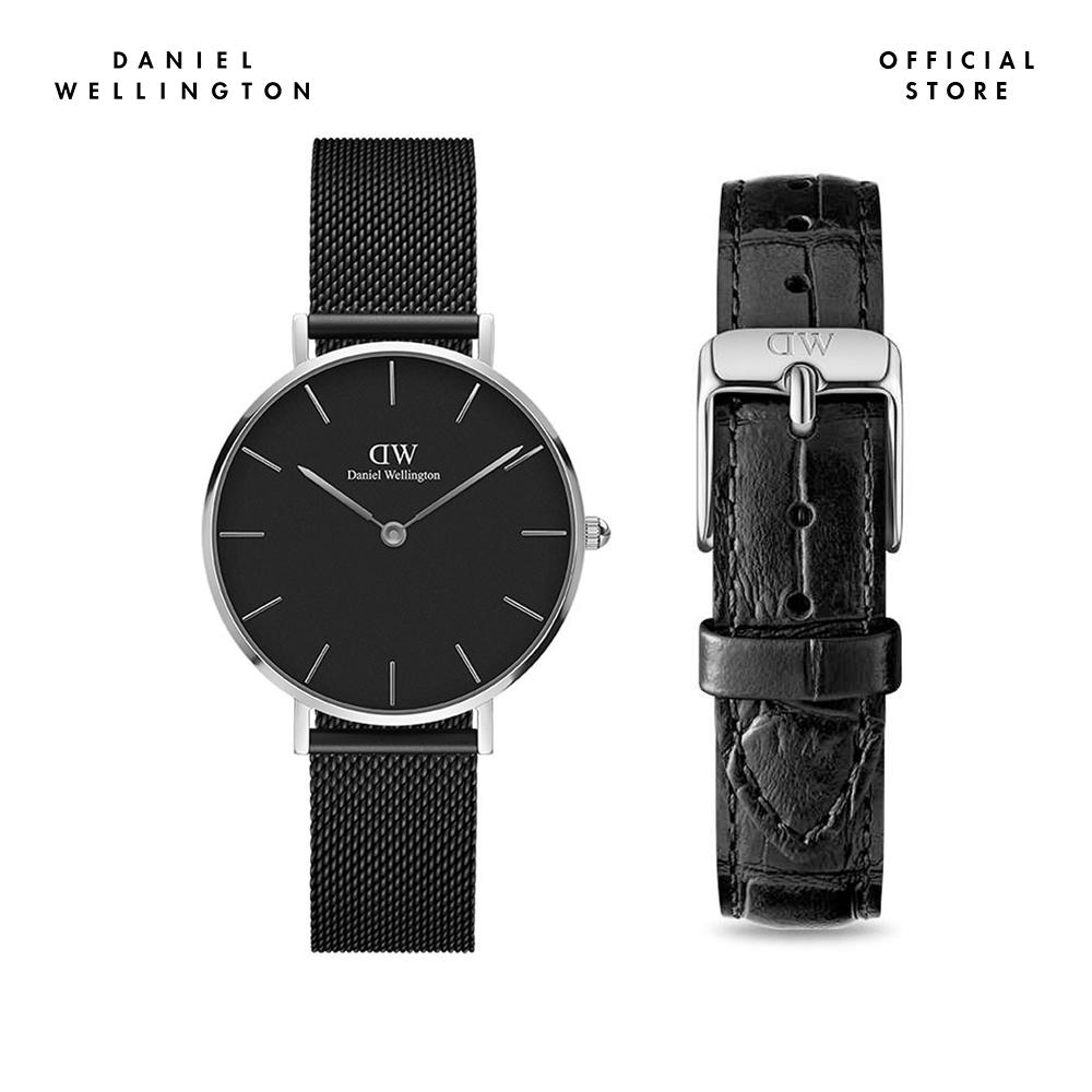 Combo Gift Nữ Daniel Wellington Đồng hồ Petite Ashfield DW00100202 + Dây da đồng hồ Petite DW00200149