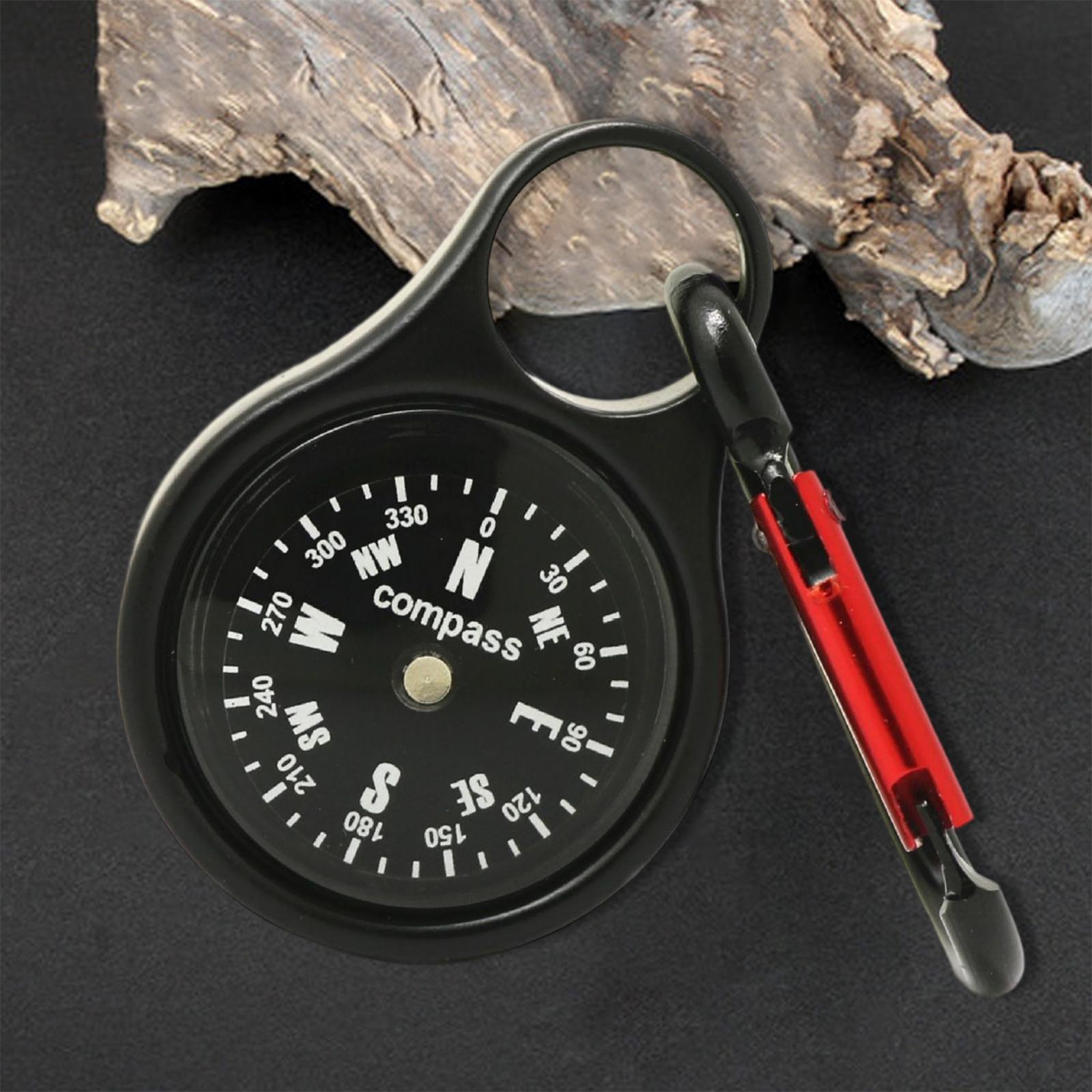 Portable Carabiner Compass Small Compass for Outdoors Emergency Survival Camping