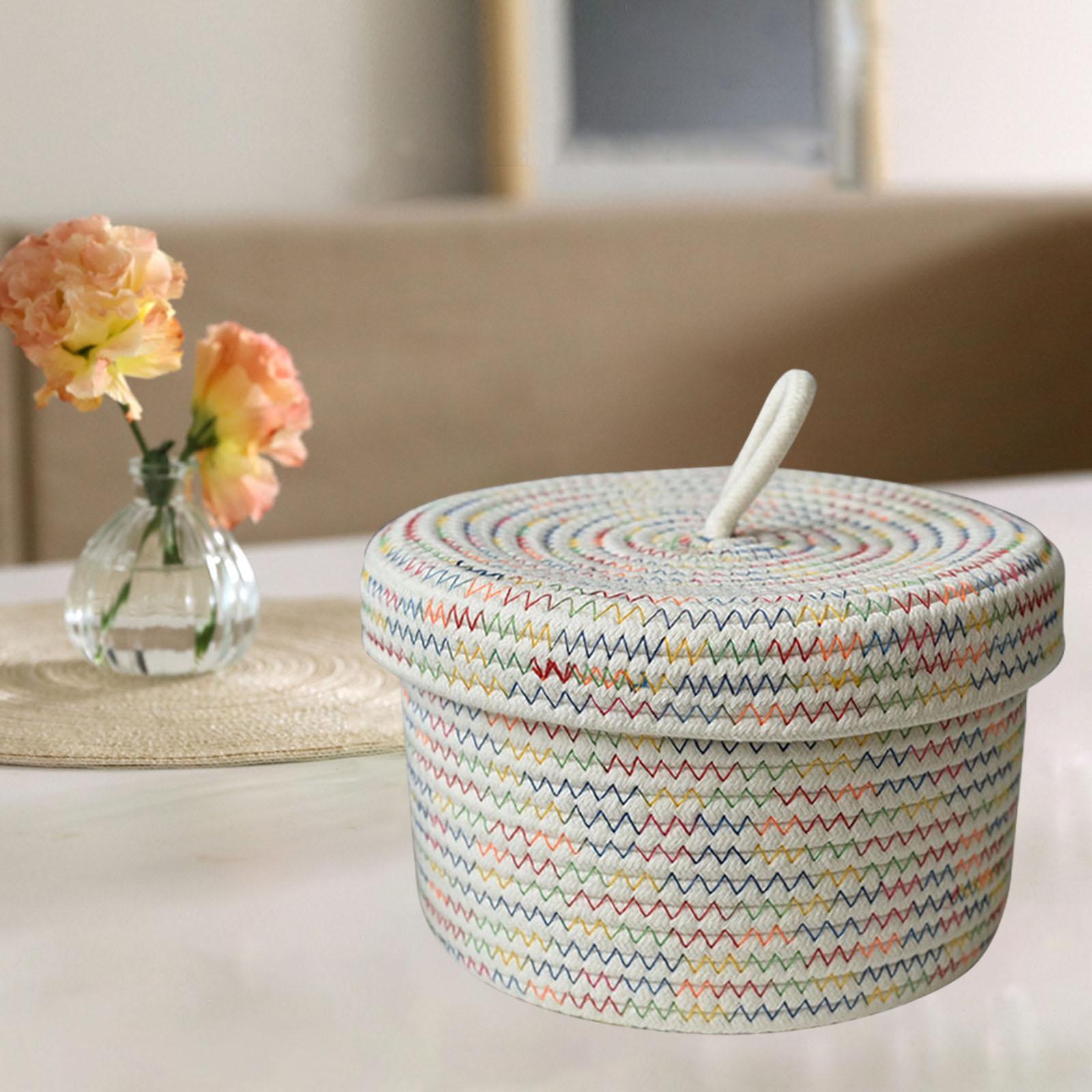 Storage Basket Bins, Shelf Baskets with Lids Organizing Gifts Toys Jewelry