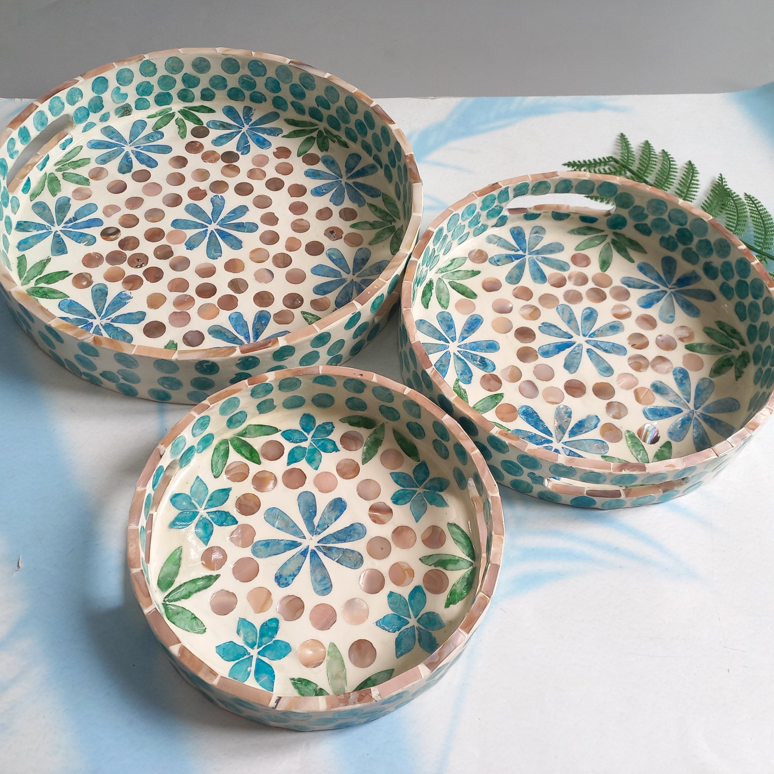 Khay Tròn Sơn Mài Khảm Trai Sang Trọng, Khay Đựng Đồ Dùng Mĩ Phẩm, Đồ Ăn Nhanh, Decor Chụp Ảnh