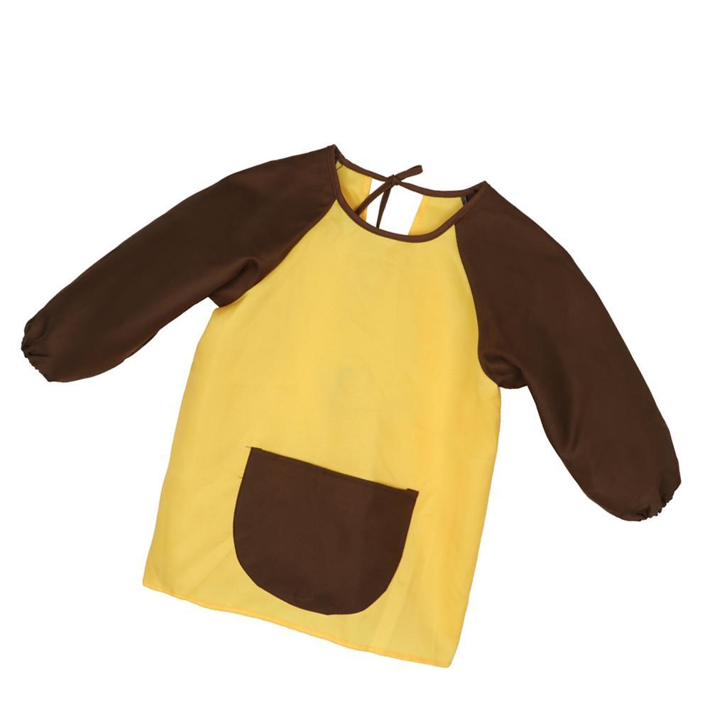 Childrens Waterproof Long Sleeve Apron Smock  Painting Blue - S