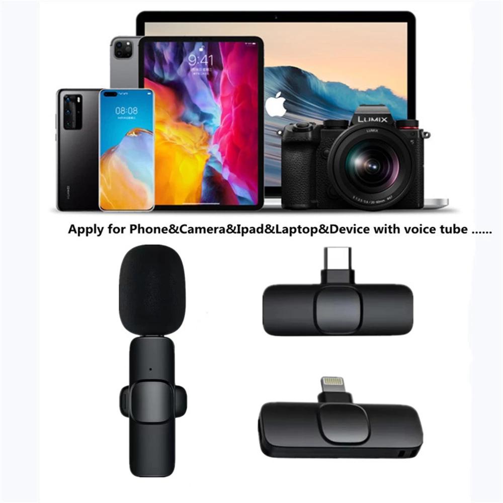 Micrô Lavalier Không Dây Mới Ghi Hình Âm Thanh Di Động Micrô Mini Cho iPhone Android PC Camera Trực Tiếp Điện Thoại Chơi Game Màu Sắc: 2in1TypeC-USBAdapte