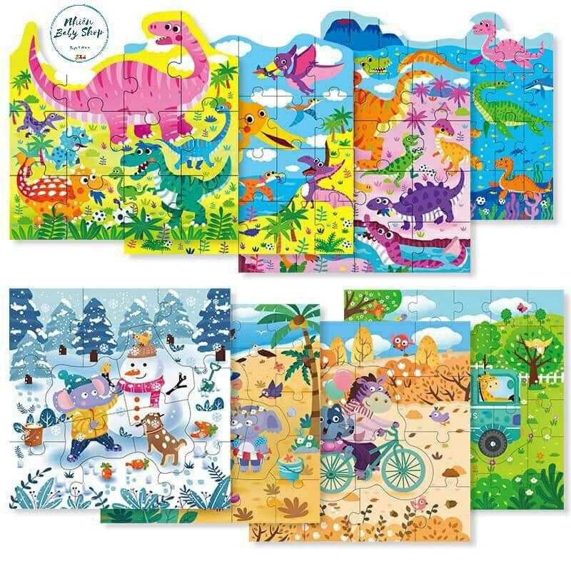 Bộ 4 hộp tranh ghép 4 cấp độ