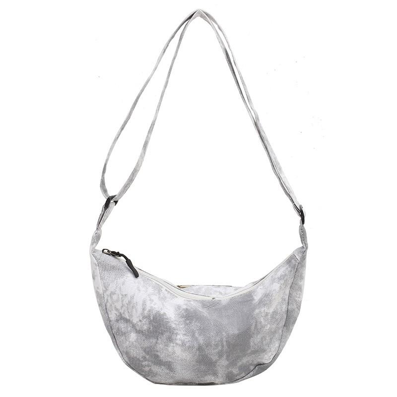 Tie-Dyed Messenger Bag Women's Street Canvas Bag Simple All-Match Dumpling Bag Japanese Style Small Shoulder Bag
