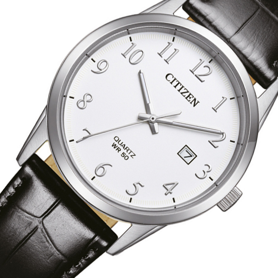 Đồng Hồ Nam Citizen Pin-Quartz Dây Da BI5008-00A - Mặt Trắng (39mm)