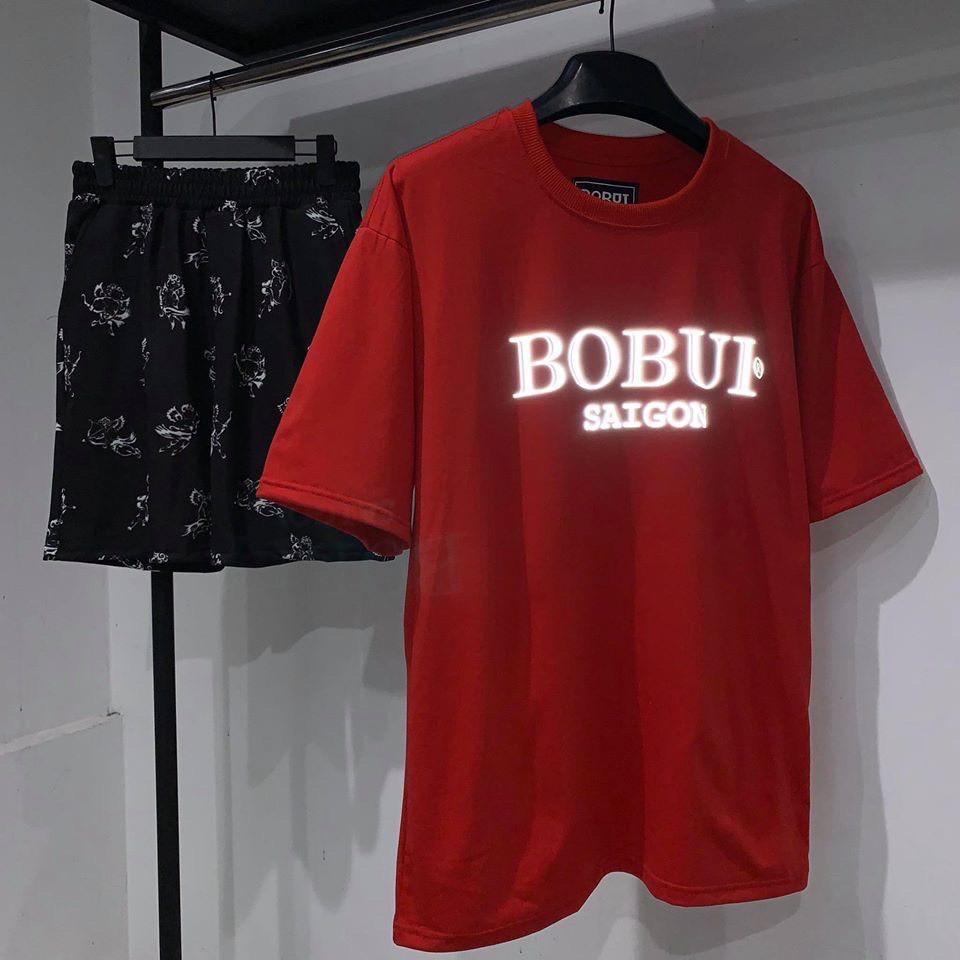 Áo Oversize BOBUI Đỏ Phản Quang , Tee Bobui Saigon Reflective RED