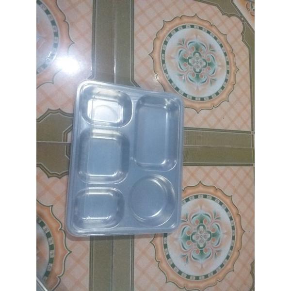 Khay Đựng Cơm Văn Phòng Inox Cao Cấp Có Nắp Đậy Tiện Dụng