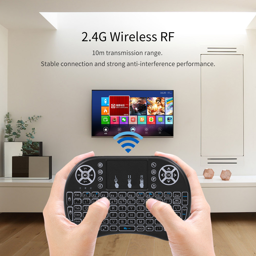 Bàn Phím Chuột Không Dây 2.4g Điều Khiển Từ Xa RF Có Đèn Nền Có Thể Sạc Lại