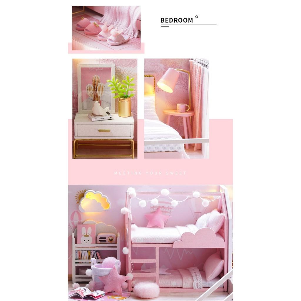 Mô hình nhà búp bê DIY Doll House Miniature_ MEETING YOUR SWEET _ TẤM CHE BỤI + KEO