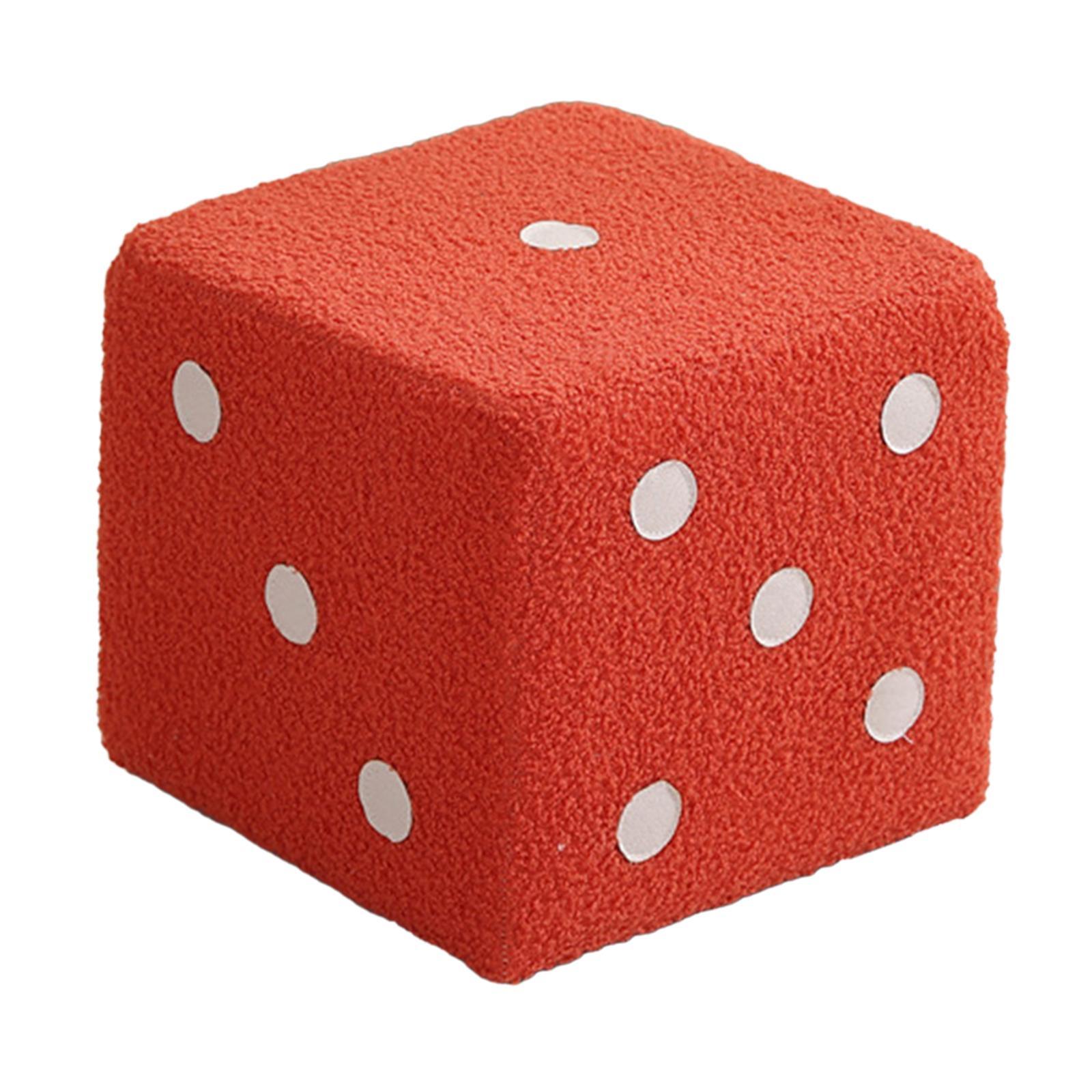 Dice Cubic Foot Stool Small Dice Cube Ottoman for Apartment Entryway Bedside