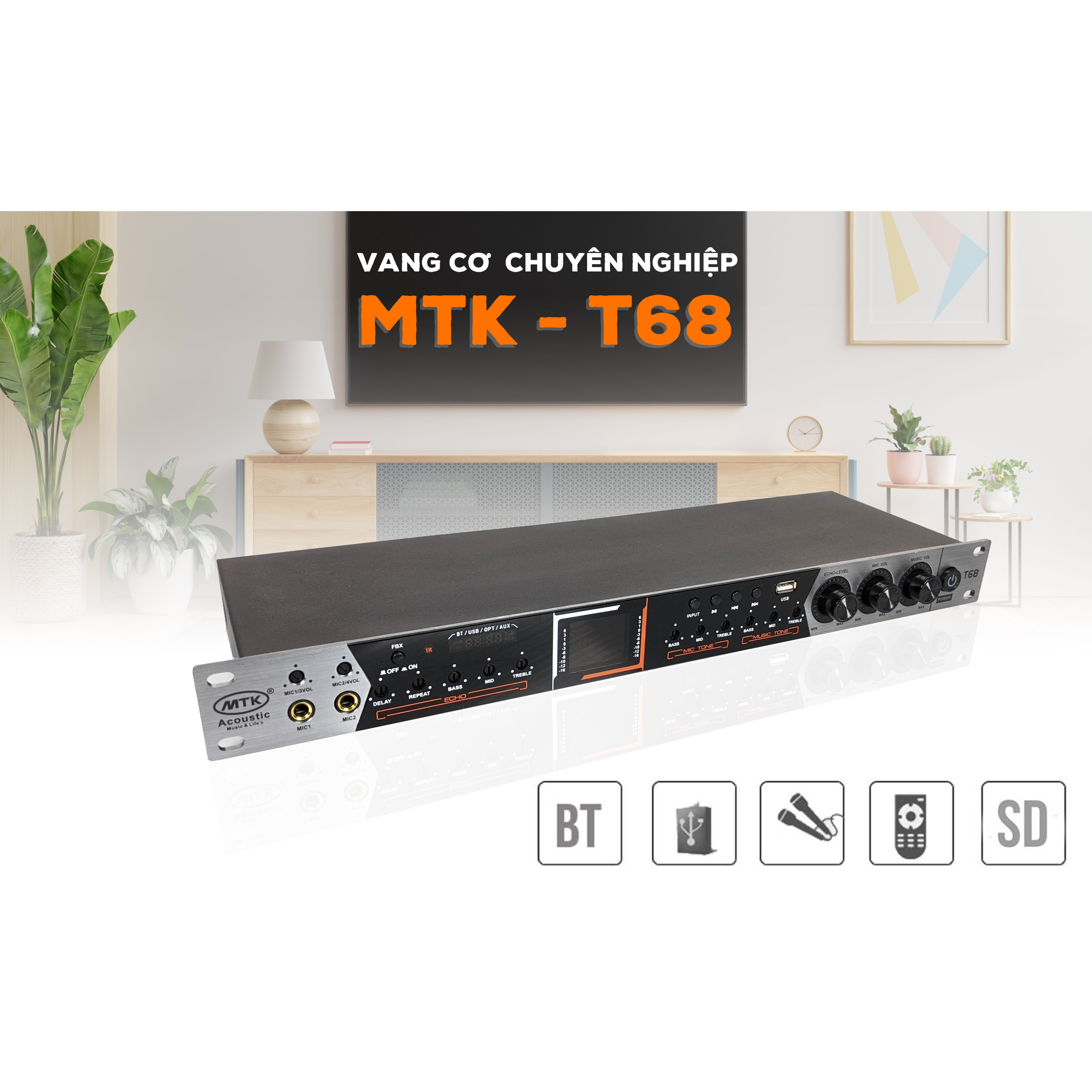 VANG CƠ CHUYÊN NGHIỆP Max MTK T68  - VANG CƠ HIỆN ĐẠI NHẤT – MỚI NHẤT NĂM 2021 - ÂM THANH CỰC CHUẨN – CHỐNG HÚ HIỆU QUẢ - ĐẦY ĐỦ CỔNG KẾT NỐI, CÓ CỔNG QUANG OPTICAL - MÀN HÌNH LCD - REMOTE TIẾNG VIỆT CÓ HIỆU ỨNG KHÁN GIẢ