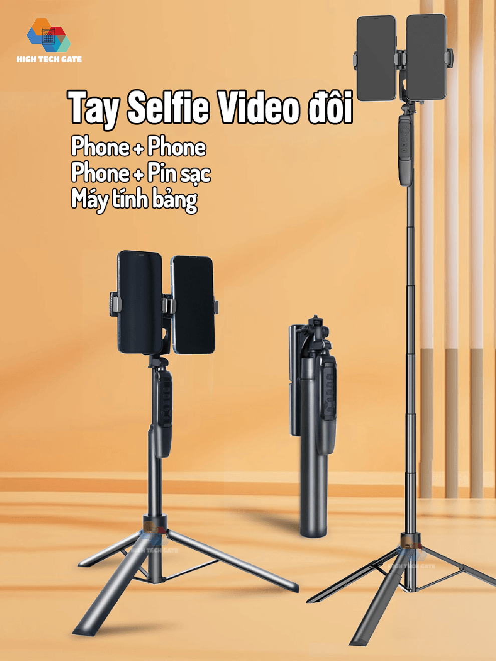 Cây quay điện thoại, livestream, tik tok, video đôi MP-20, gậy selfie tự sướng gấp gọn, máy tính bảng, học tập online, hàng chính hãng