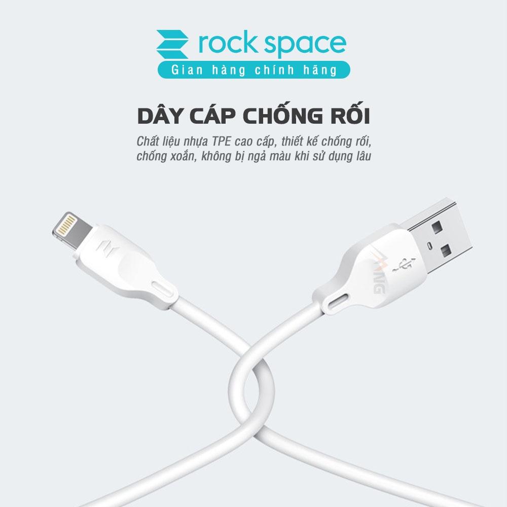 Bộ sạc nhanh Micro Rockspace T39 2 cổng 2,4A + Cáp sạc micro, màu trắng - Hàng chính hãng