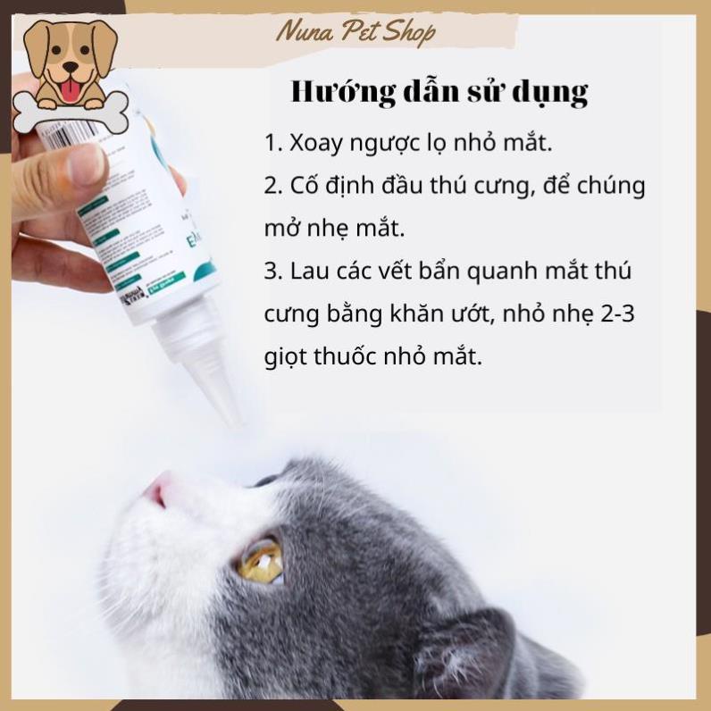 Lọ nhỏ mắt cho chó mèo Borammy 60ml (Dung dịch vệ sinh mắt cho thú cưng chiết xuất thiên nhiên)