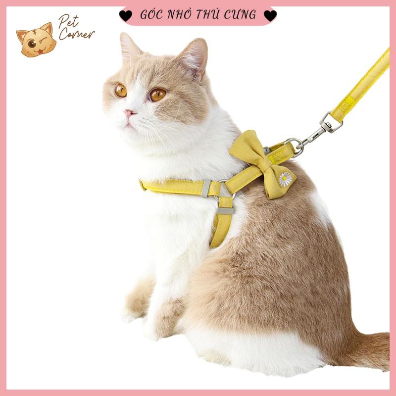 Dây dắt thú cưng đi dạo có nơ xinh xắn