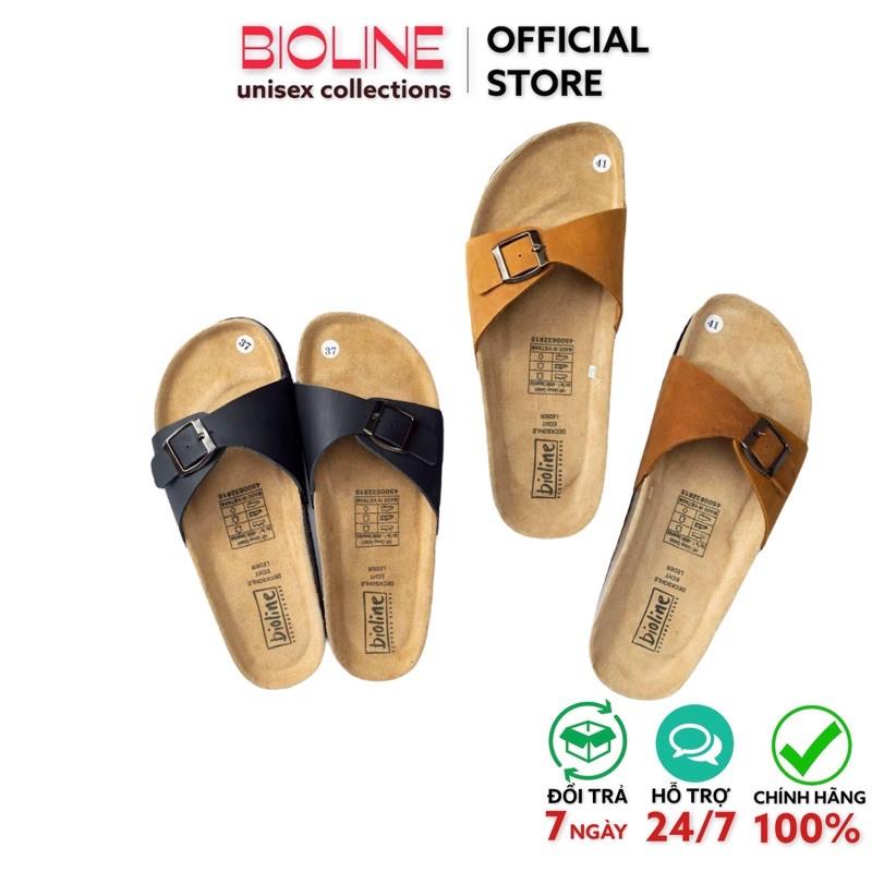 Dép da bò birken quai ngang Bioline đế trấu unisex mã B08 - Bioline Official