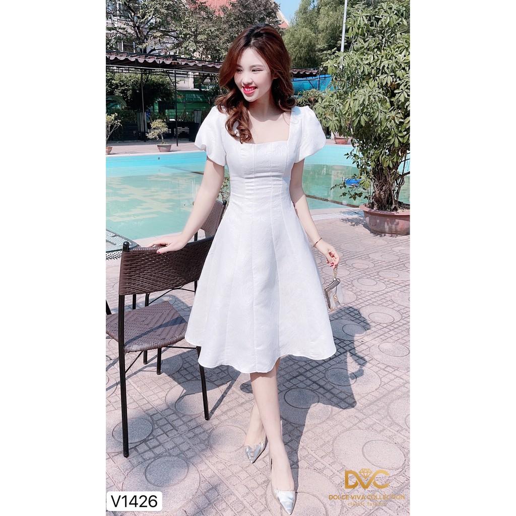 Váy trắng tay bồng V1426 - ĐẸP SHOP DVC