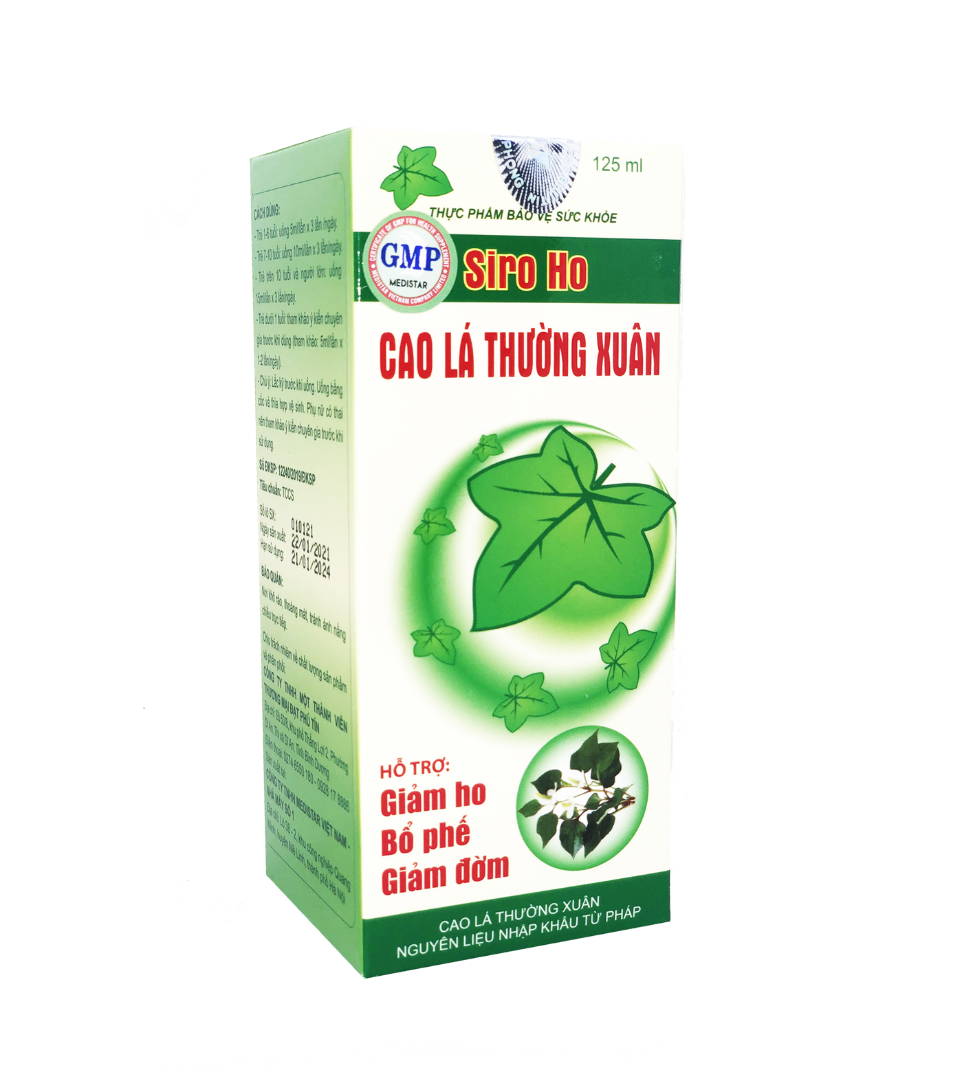 Siro Ho Cao Lá Thường Xuân Chai 125ml - Hỗ Trợ Giảm Ho, Bổ Phế, Giảm Đờm, Nguyên Liệu Nhập Khẩu Từ Pháp
