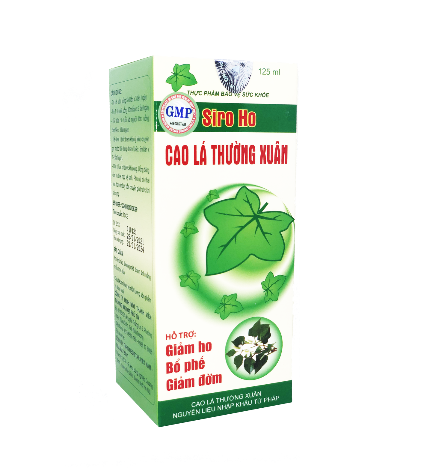 Siro Ho Cao Lá Thường Xuân Chai 125ml - Hỗ Trợ Giảm Ho, Bổ Phế, Giảm Đờm, Nguyên Liệu Nhập Khẩu Từ Pháp