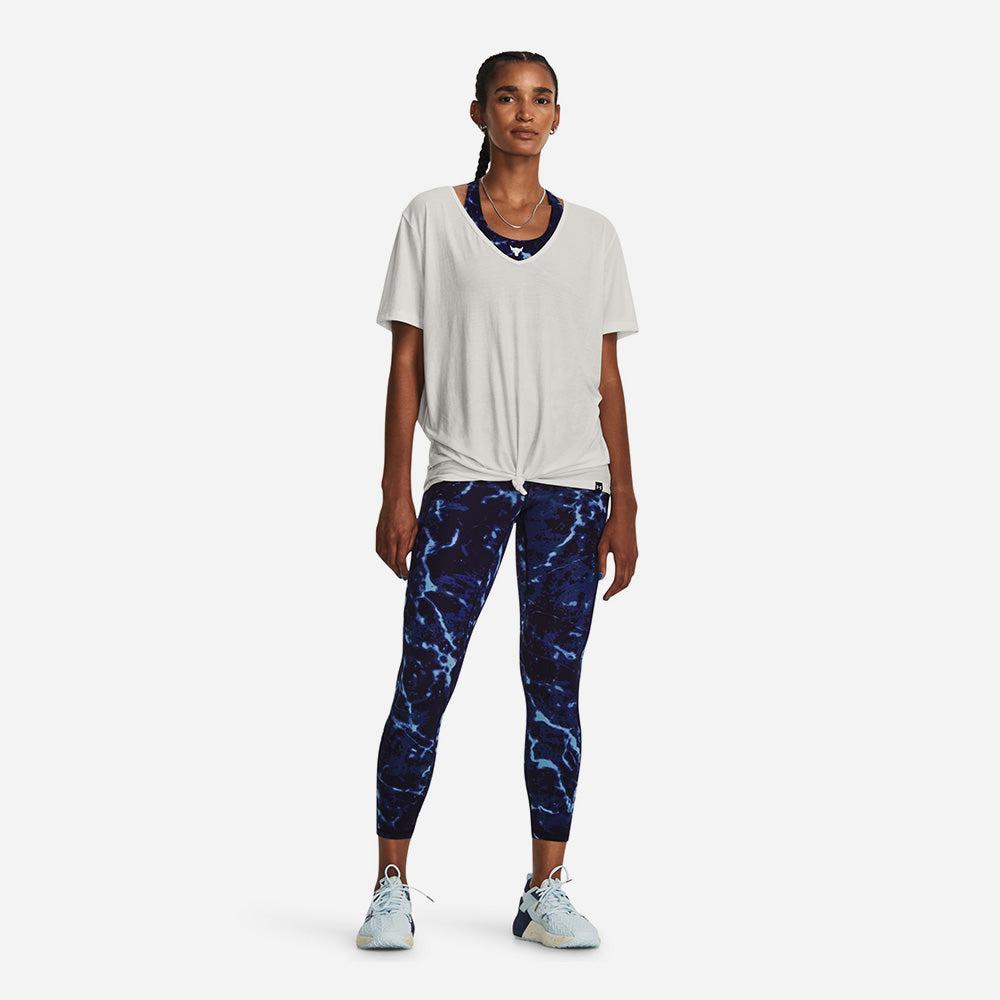 Áo thun thể thao nữ Under Armour Project Rock Completer Deep V T - 1380234-114