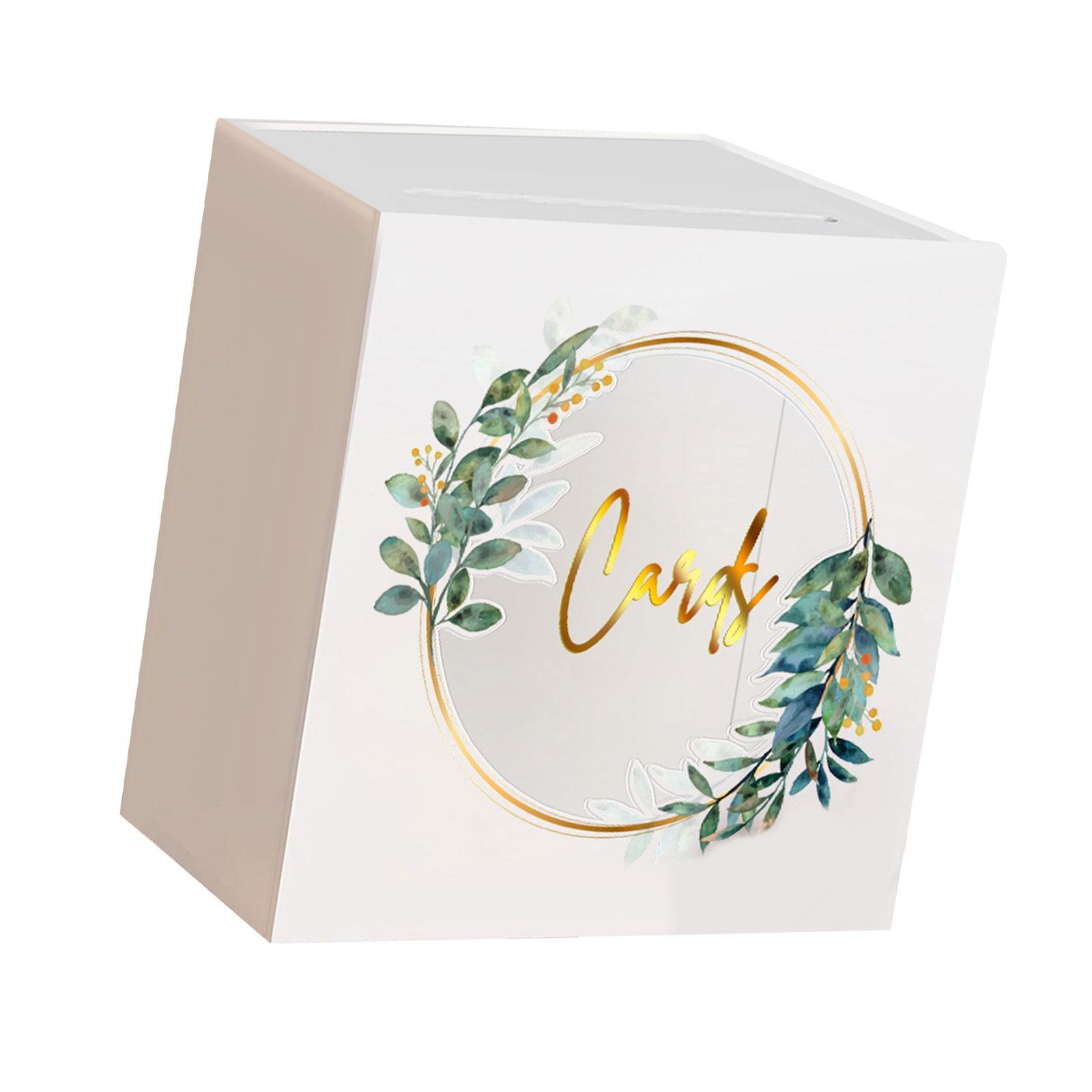 Wedding Acrylic Card Box with Slot Flower Printing for Birthday