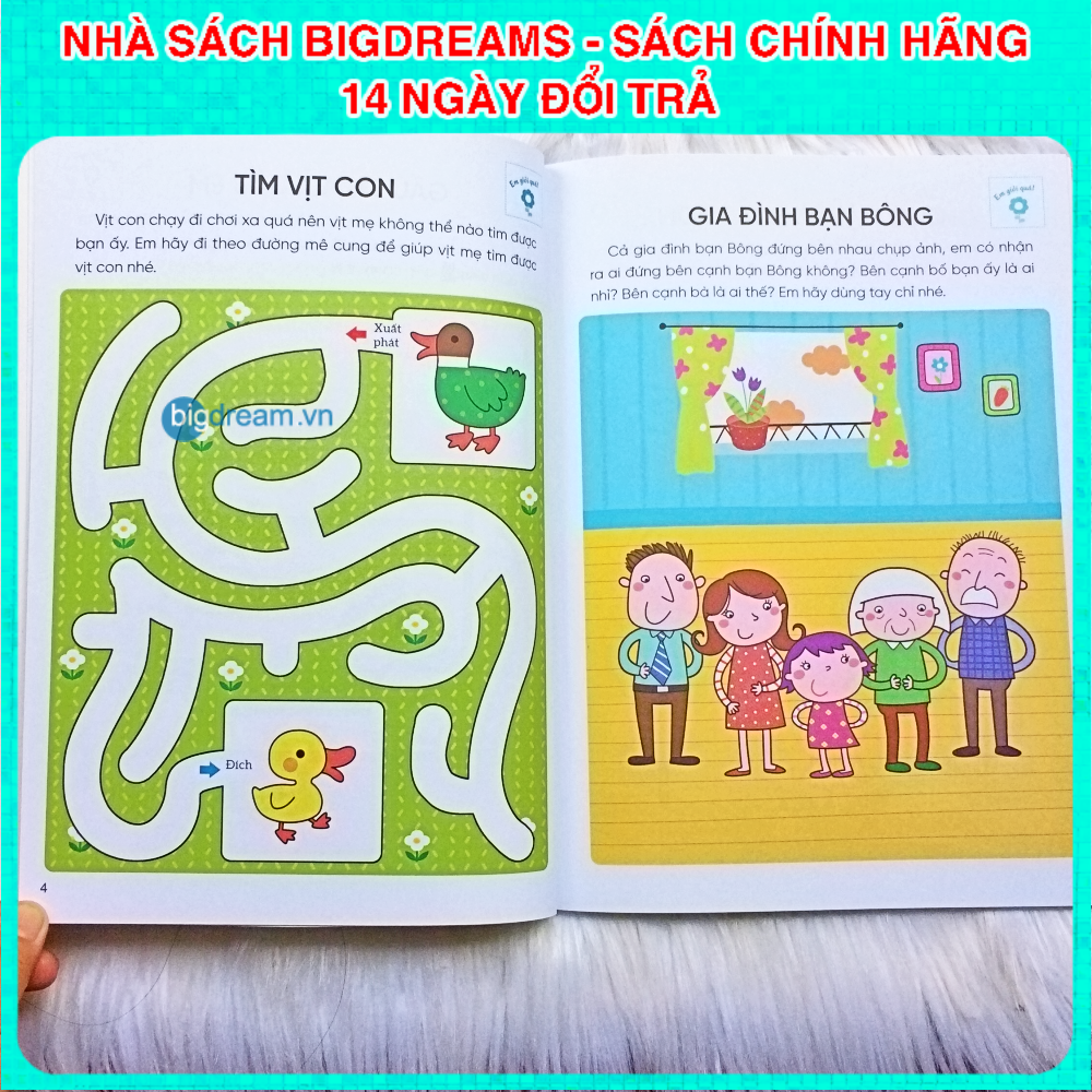 Phát triển IQ Khả năng cảm nhận không gian Rèn luyện tư duy não bộ 2-4 tuổi - Tặng kèm sticker bóc dán thông minh