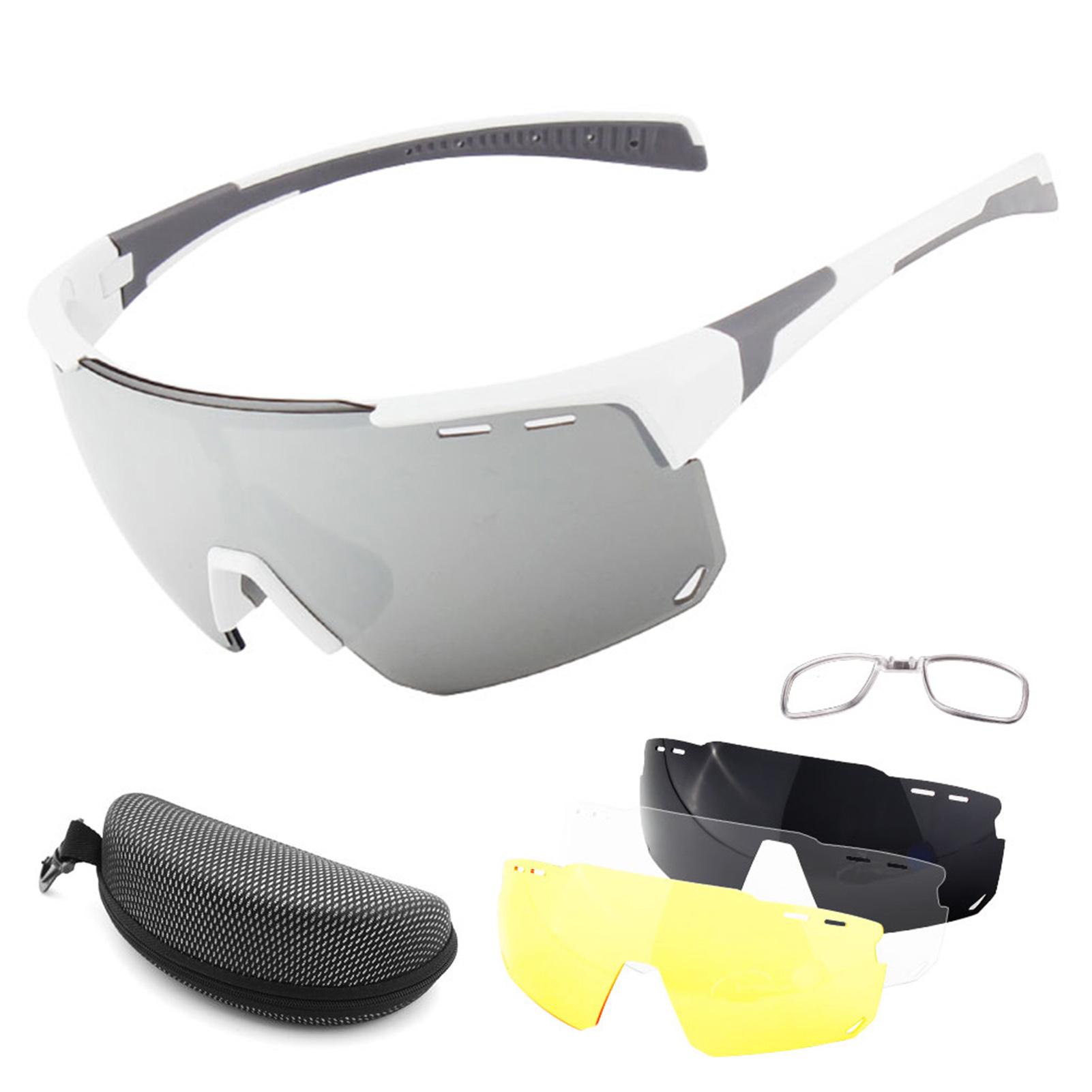 Kính đi xe đạp với 3 thấu kính dự phòng Kính râm thể thao UV400 Kính râm đi xe đạp MTB dành cho nam giới Nữ chạy bộ Lái xe Câu cá