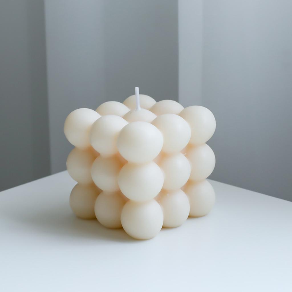 2/3x Cube Candle Soy Wax Small Living Room Decor Dessert Candle Photo Props