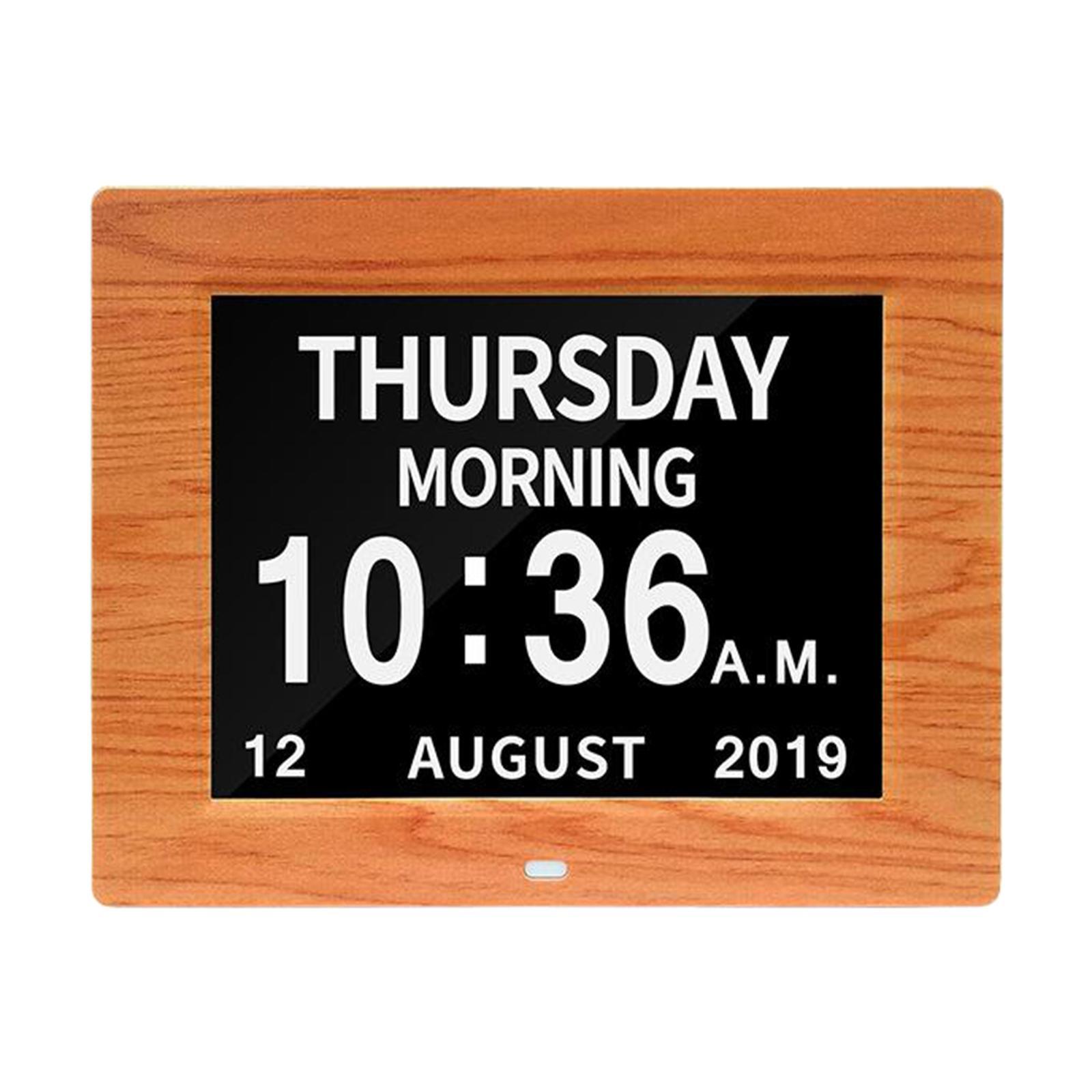 8" Digital Calendar Day Clock Large Letter Elderly  Clocks