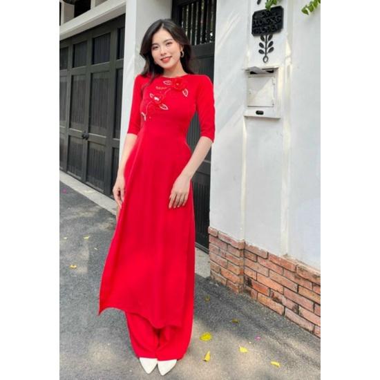 SÉT BỘ ÁO DÀI KẾT BÔNG CAO CẤP