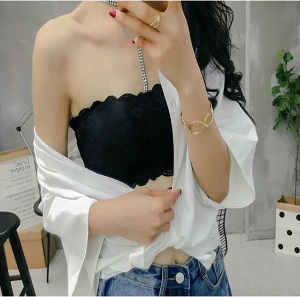 Áo Bra Ren Không Dây Hoa Đào Cực Xinh