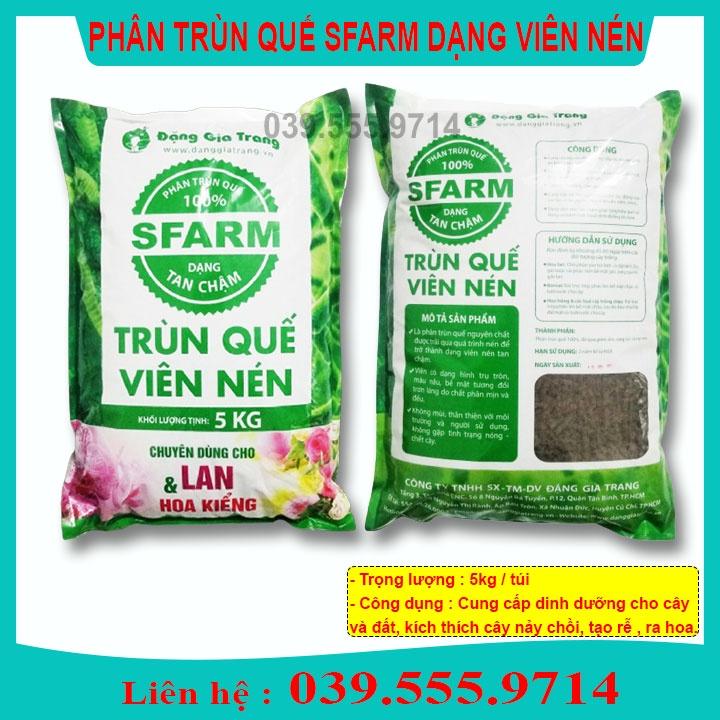 PHÂN TRÙN QUẾ DẠNG VIÊN SFARM TAN CHẬM 5KG CHUYÊN DÙNG CHO CÂY CẢNH