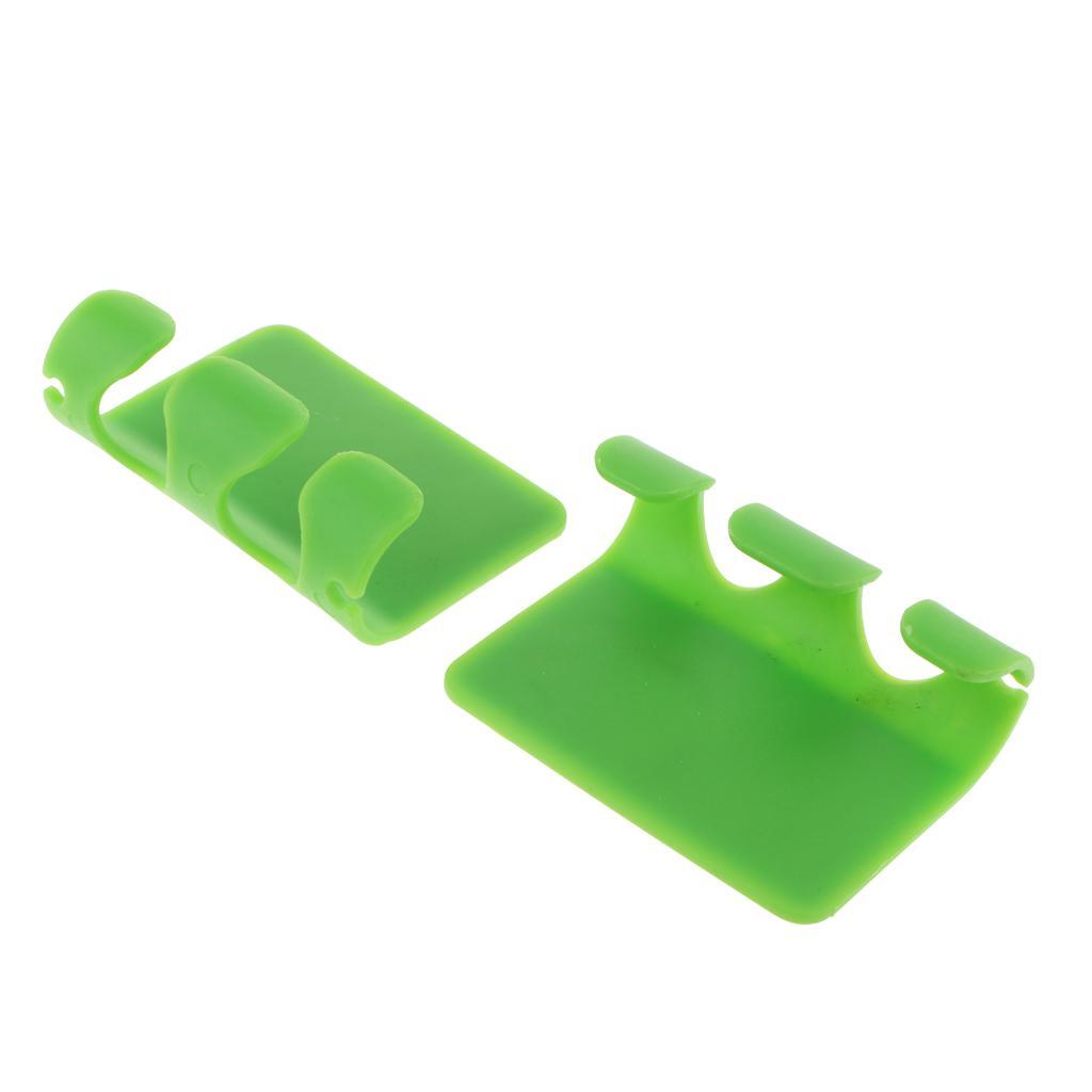 2pcs Adhesive ABS Holder Hanger Power Plug Cable Key Hook Green
