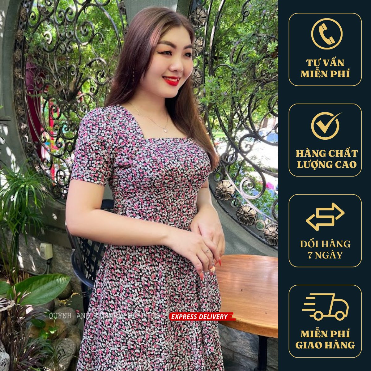 Váy Voan Hoa Nhí Tím Dạo Phố Ngày Hè Siêu Xinh Hazel Dress