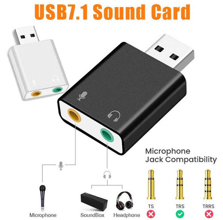 Đầu chuyển cổng  MKS ADT-S006 cổng  USB sang 2 giắc âm thanh nhỏ gọn tiện lợi-HT