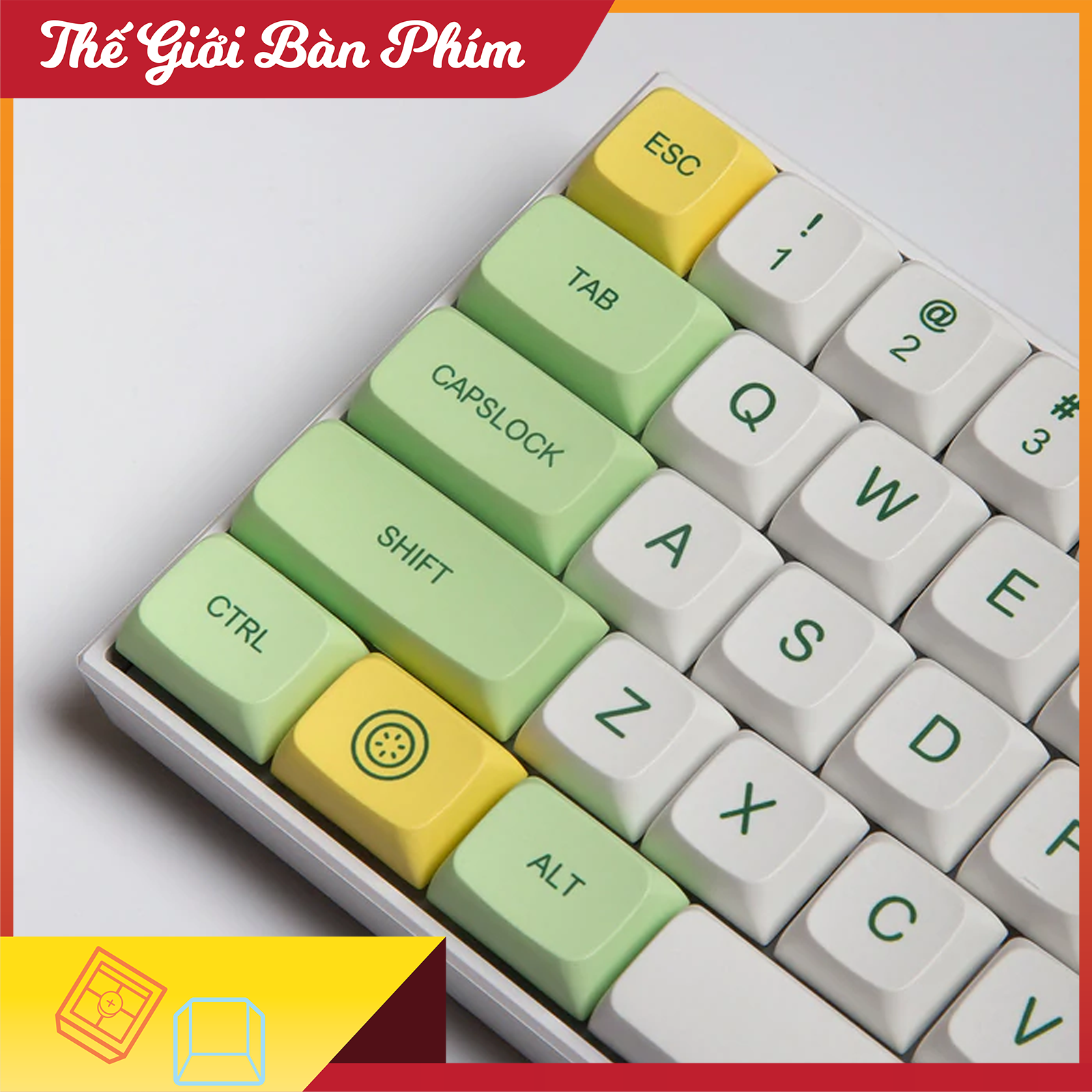 Keycap Banana PBT XDA Profile bàn phím cơ đầy đủ 124 phím