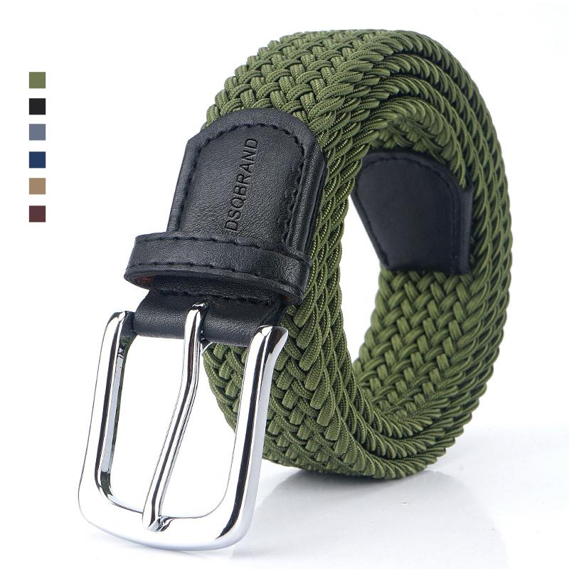 DSQBRAND Vải Thắt Lưng Không Lỗ Khóa Pin + DSQ Chữ In Nổi Thiết Kế Thun Co Giãn Thời Trang Nam, Nữ thắt Lưng